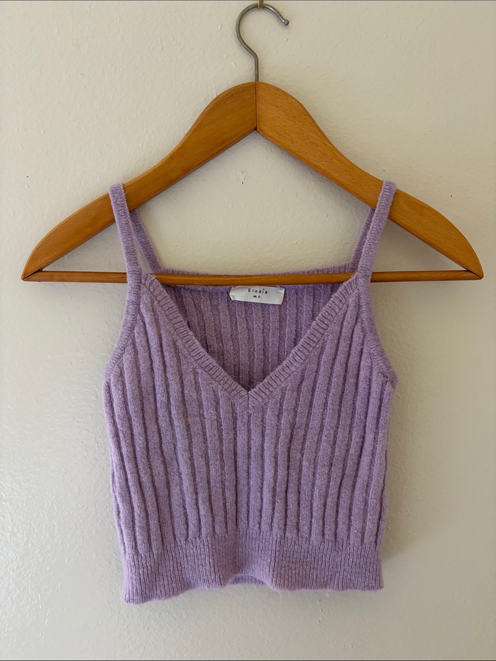 Elodie Lavender Ribbed V-Neck Camisole